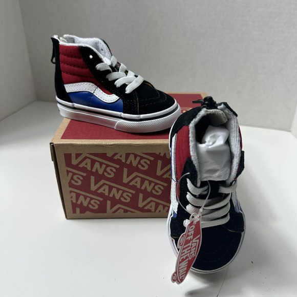 Vans Other - NEW Vans Toddler Sk8-Hi Zip Easy Logo Shoe Black Chili Pepper Size 4.0T